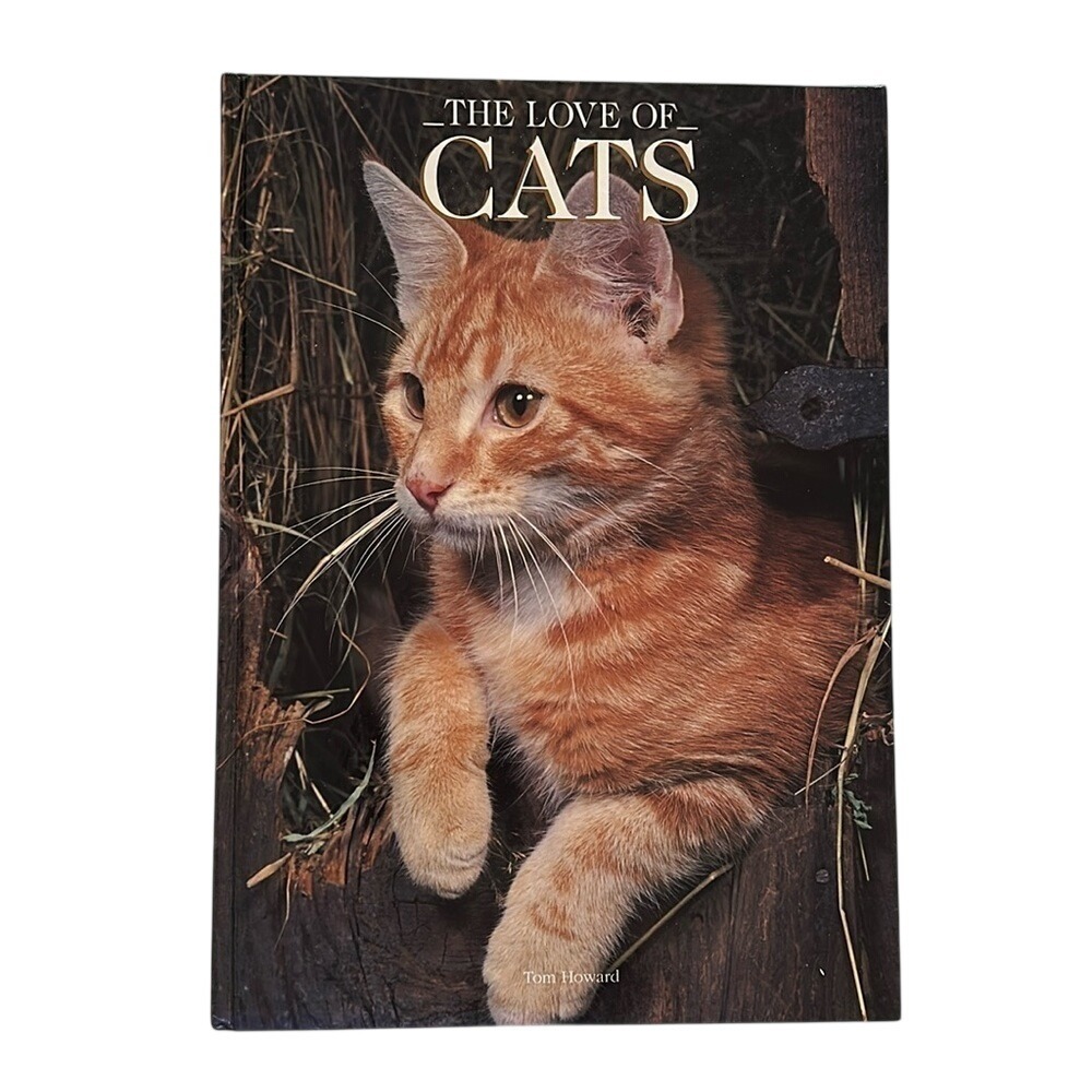 CATS Book Tom Howard Hardcover Vintage 90s‎ Feline Coffee Table Book Tabby Cat